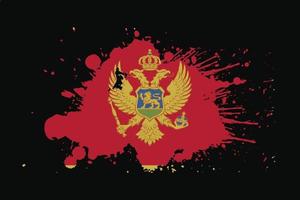 vlag van montenegro met ontwerp met grunge-effect vector