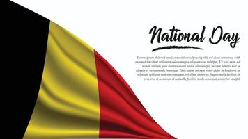 nationale feestdagbanner met belgische vlagachtergrond vector