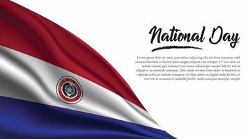 nationale dagbanner met de vlagachtergrond van Paraguay vector