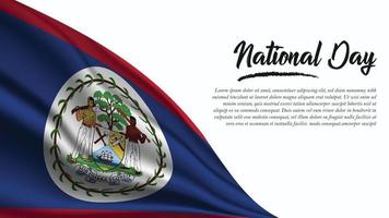 nationale dagbanner met de vlagachtergrond van Belize vector