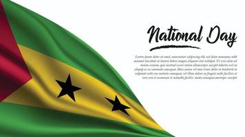 nationale dagbanner met Sao Tomé en Principe-vlagachtergrond vector