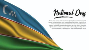 nationale dagbanner met de vlagachtergrond van Karakalpakstan vector