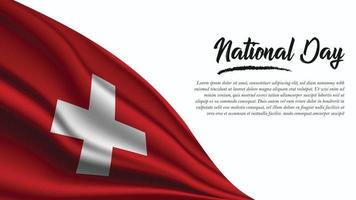 nationale feestdagbanner met de vlagachtergrond van zwitserland vector