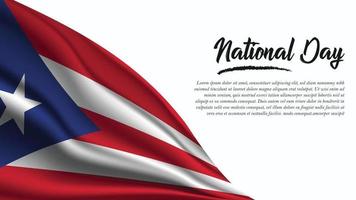 nationale feestdagbanner met de vlagachtergrond van Puerto Rico vector