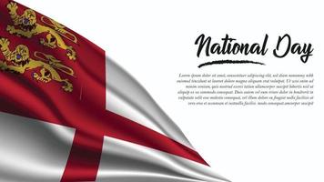 nationale dagbanner met sark-vlagachtergrond vector