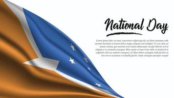 nationale dagbanner met tierra de fuego-vlagachtergrond vector