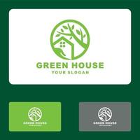 huis blad, groen huis, eco huis logo set vector pictogram illustratie