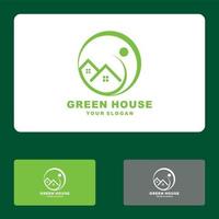 huis blad, groen huis, eco huis logo set vector pictogram illustratie