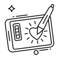 modieus ontwerp icoon van pen tablet vector