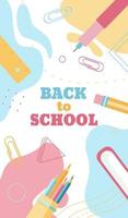 terug naar school banners concept in pastel vlakke stijl vector