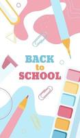 terug naar school banners concept in pastel vlakke stijl vector