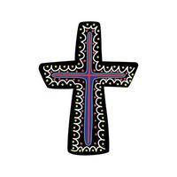 kruis, versierd met etnische patroon. vector illustratie