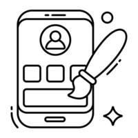 opvatting lijn ontwerp icoon van mobiel profiel ontwerpen vector