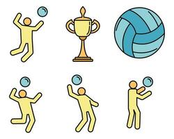 volleybal sport pictogrammen reeks vector kleur