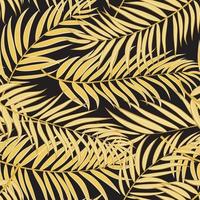 mooie palmboom blad silhouet naadloze patroon achtergrond vector