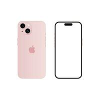 iphone 15 model. roze kleur. voorkant visie en terug visie. vector model. vector illustratie