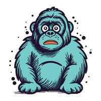 gorilla vector illustratie. geïsoleerd Aan een wit achtergrond.