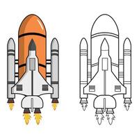 ruimteschip schets met klem kunst vector