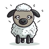 schapen schattig dier tekenfilm karakter vector illustratie. schattig tekenfilm schapen.