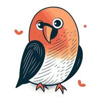 vector illustratie van een schattig tekenfilm vogel geïsoleerd Aan een wit achtergrond.