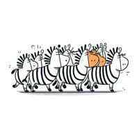 tekenfilm zebra's. vector illustratie van schattig tekenfilm zebra.