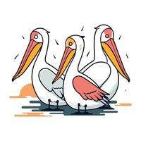 pelikaan geïsoleerd Aan wit achtergrond. hand- getrokken vector illustratie.