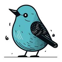 hand- getrokken schattig vogel. vector illustratie in tekening stijl.