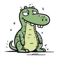 tekenfilm krokodil. vector illustratie van een schattig krokodil.