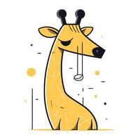 schattig tekenfilm giraffe. vector illustratie in vlak lineair stijl.