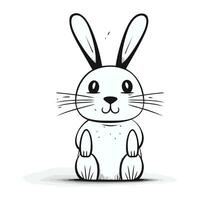 schattig tekenfilm konijn in tekening stijl. vector illustratie.