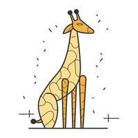 schattig giraffe. vector illustratie in tekening stijl.