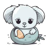 schattig koala tekenfilm zittend Aan de maan. vector illustratie.