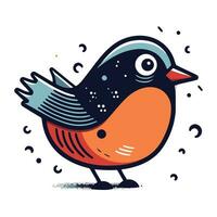 schattig weinig vogel. vector illustratie. geïsoleerd Aan wit achtergrond.