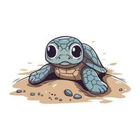 schattig tekenfilm schildpad. vector illustratie geïsoleerd Aan een wit achtergrond.