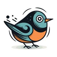kleurrijk vector illustratie van een schattig weinig vogel. tekenfilm stijl.