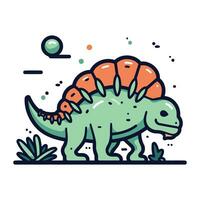 vector illustratie van dinosaurus in vlak stijl. stegosaurus Aan wit achtergrond.