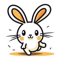 schattig tekenfilm konijn rennen. vector illustratie geïsoleerd Aan wit achtergrond.