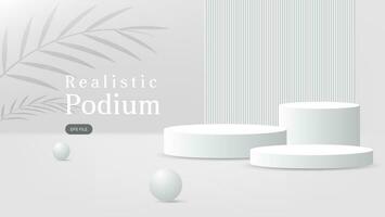 3d wit podium voor Product Scherm presentatie. vector illustratie