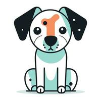 schattig tekenfilm hond. vector illustratie in een vlak stijl. geïsoleerd Aan een wit achtergrond.