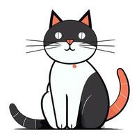 schattig tekenfilm kat zittend Aan een wit achtergrond. vector illustratie.