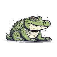 krokodil. vector illustratie. schattig tekenfilm krokodil.