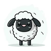 schattig schapen tekenfilm vector illustratie. schattig schapen karakter ontwerp.