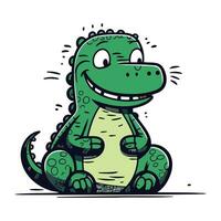 schattig krokodil. vector illustratie van een tekenfilm krokodil.
