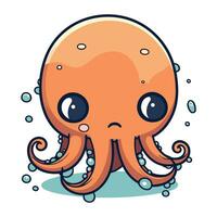 schattig tekenfilm Octopus. vector illustratie geïsoleerd Aan wit achtergrond.