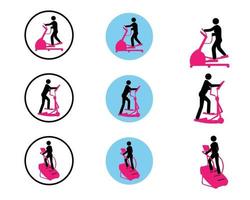 pictogram vrouwen oefeningen cardio gym vector