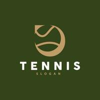 tennis sport- logo, bal en racket ontwerp voor gemakkelijk en modern toernooi kampioenschap sport- vector