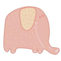 schattige cartoonolifant in scandi-ontwerp voor de kinderkamer