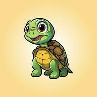 vector schattig tekenfilm schildpad illustratie