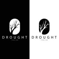 droogte logo, droog boom logo ontwerp met gemakkelijk, minimalistische en modern vector lijn stijl
