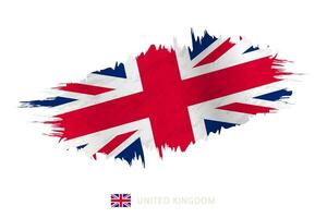 geschilderd penseelstreek vlag van Verenigde koninkrijk met golvend effect. vector